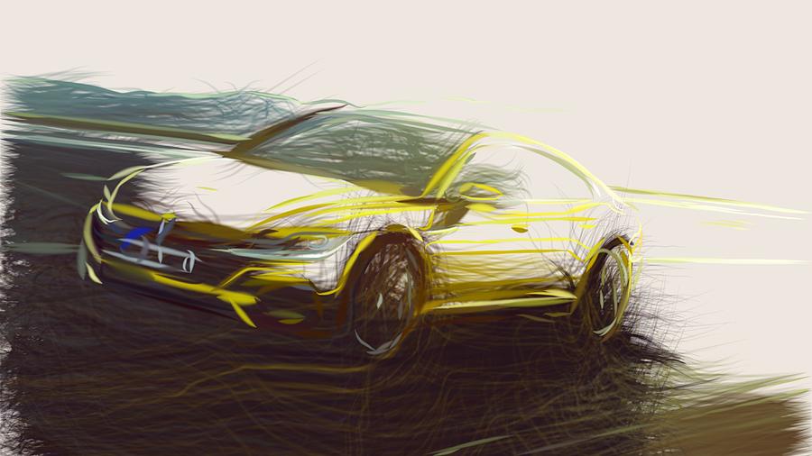 Volkswagen Arteon Drawing #5 Digital Art by CarsToon Concept