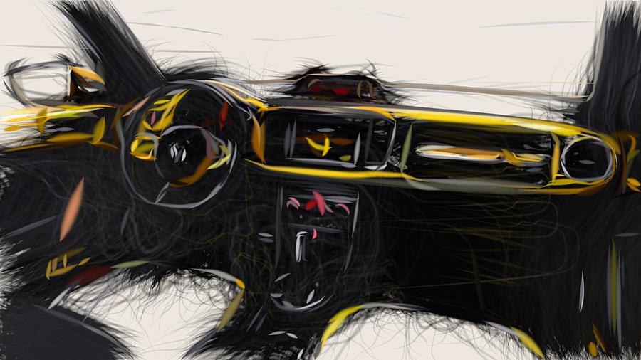 Volkswagen Beetle Dune Drawing #5 Digital Art by CarsToon Concept