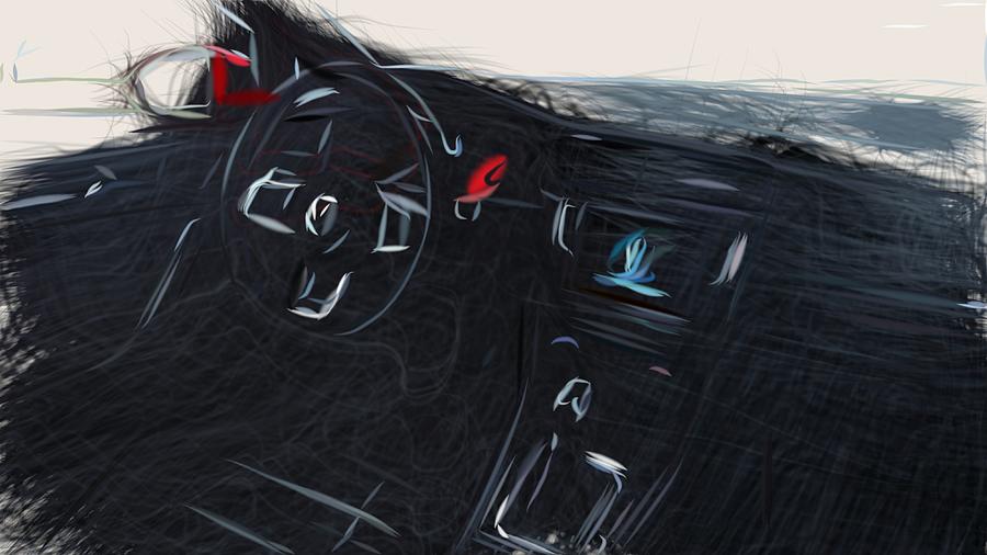 Volkswagen Golf GTD Drawing #5 Digital Art by CarsToon Concept