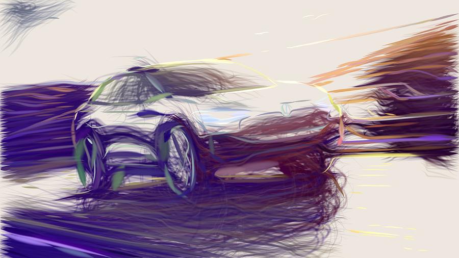 Volkswagen ID Crozz Drawing #5 Digital Art by CarsToon Concept