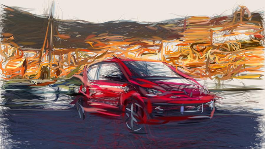 Volkswagen Up GTI Drawing #5 Digital Art by CarsToon Concept