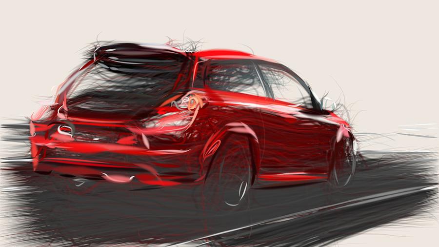 Volvo C30 R Draw #4 Digital Art by CarsToon Concept
