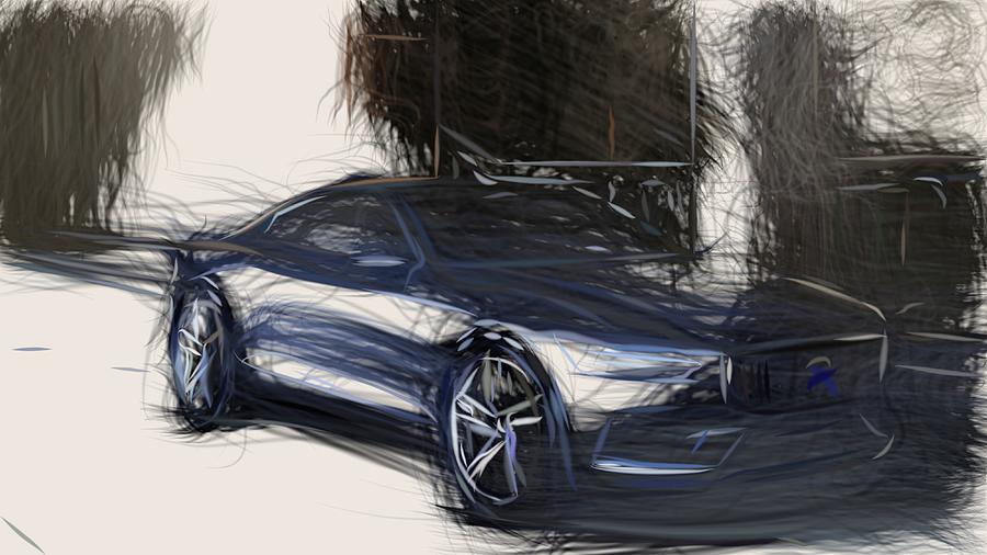 Volvo Coupe Drawing #5 Digital Art by CarsToon Concept