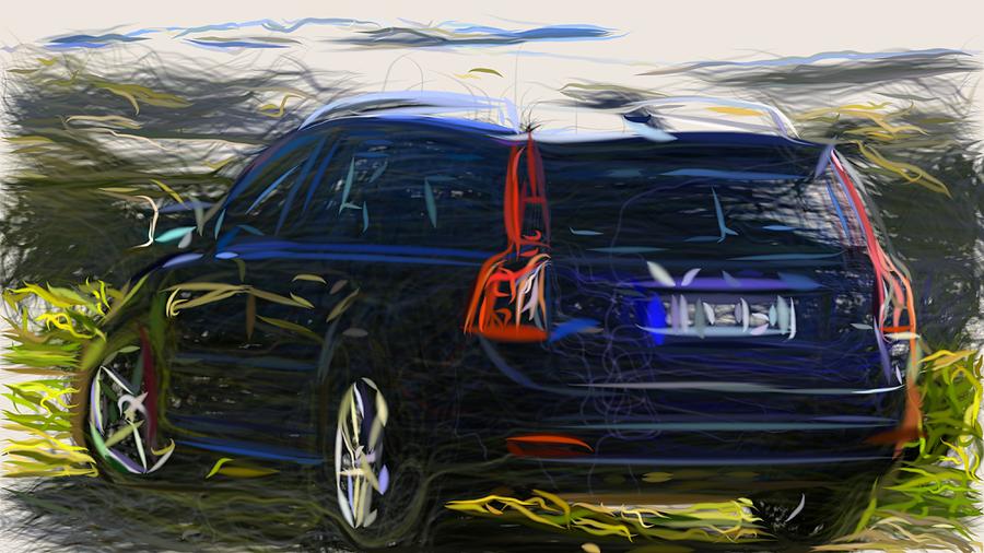 Volvo Draw #4 Digital Art by CarsToon Concept