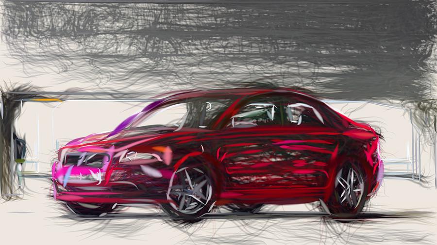 Volvo S40 Draw #4 Digital Art by CarsToon Concept