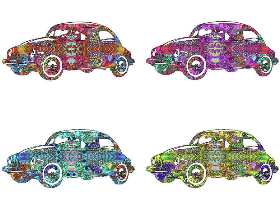 Psychedelic Mixed Media - 4 Vws by Dean Russo