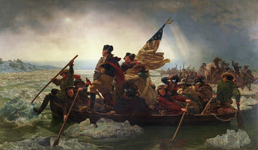 Winter Painting - Washington Crossing The Delaware by Emanuel Gottlieb Leutze