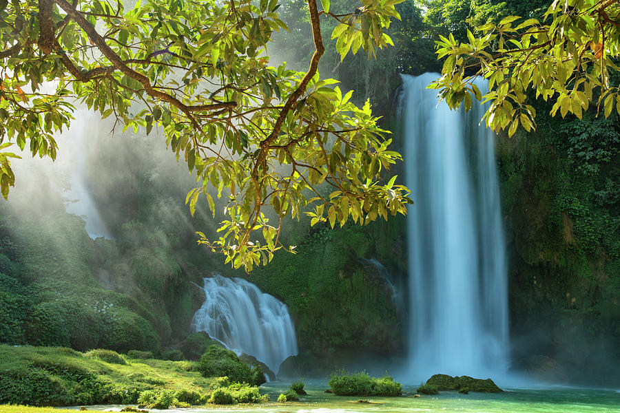 Nature Digital Art - Waterfalls #4 by Heeb Photos