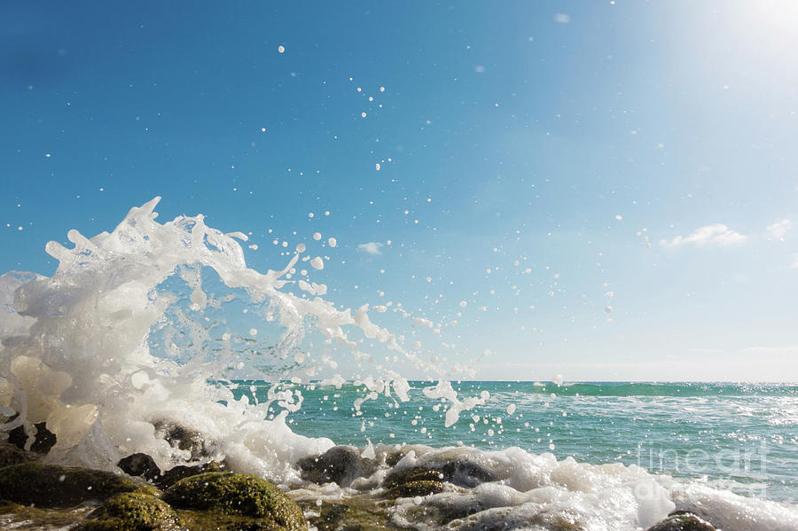 Waves Breaking Against Rocks #4 Photograph by Wladimir Bulgar/science Photo Library