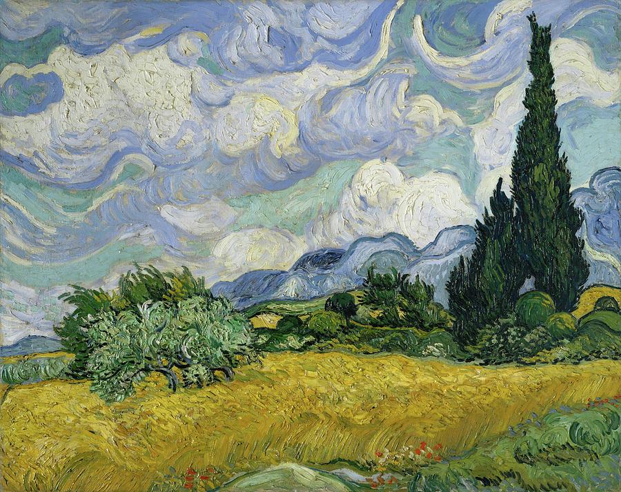 Vincent Van Gogh Painting - Wheatfield with Cypresses  #4 by Vincent van Gogh