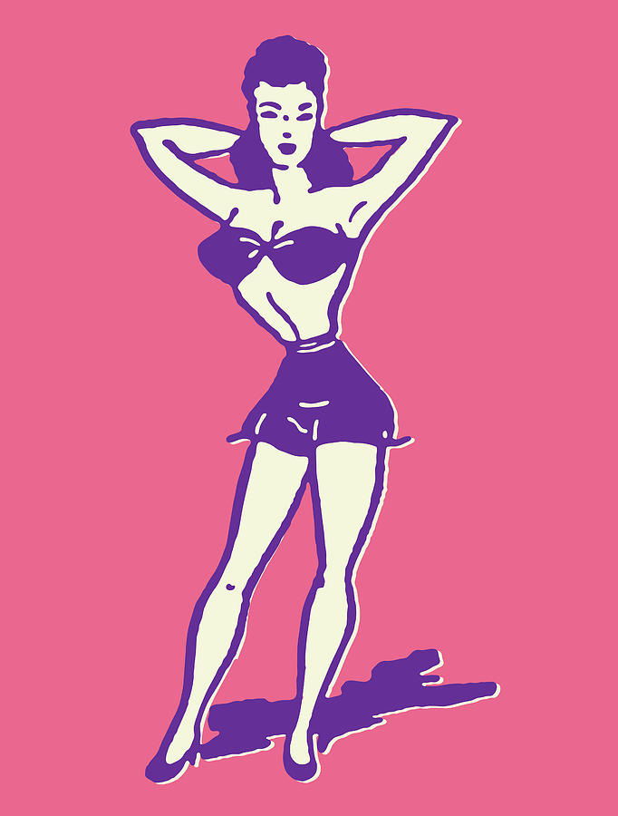 Summer Drawing - Woman Posing in Bikini #4 by CSA Images