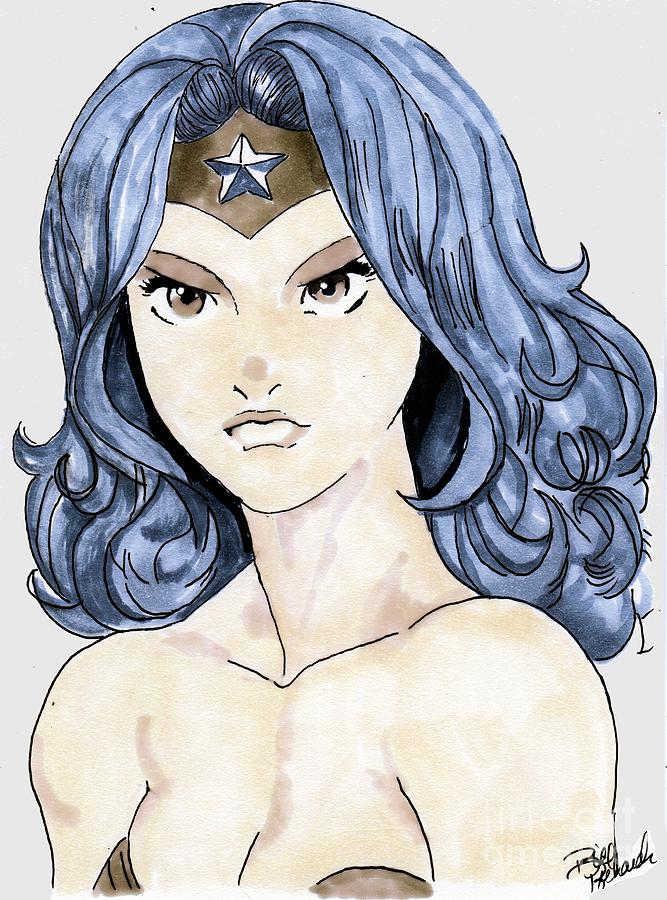 Wonder Woman #4 Drawing by Bill Richards