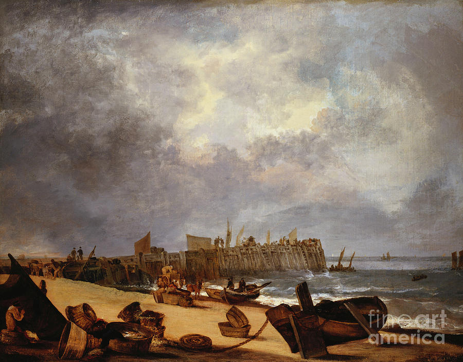 Boat Painting - Yarmouth Jetty by John Crome
