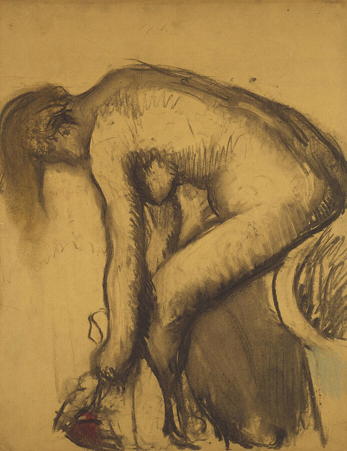 French Painters Drawing - After The Bath by Edgar Degas French Painters Drawing - After The Bath by Edgar Degas