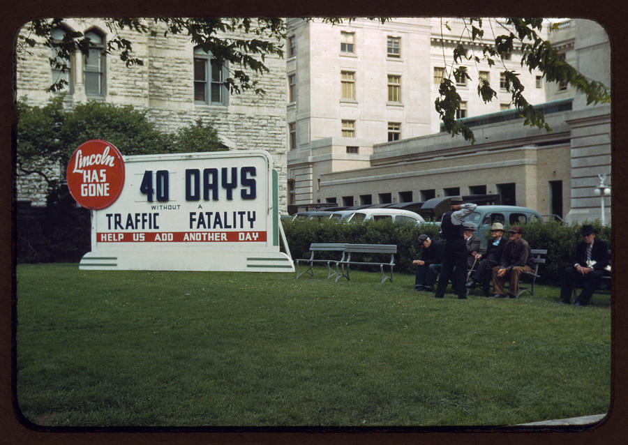 Sign Painting - 40 Days without a Traffic Fatality by Vachon, John
