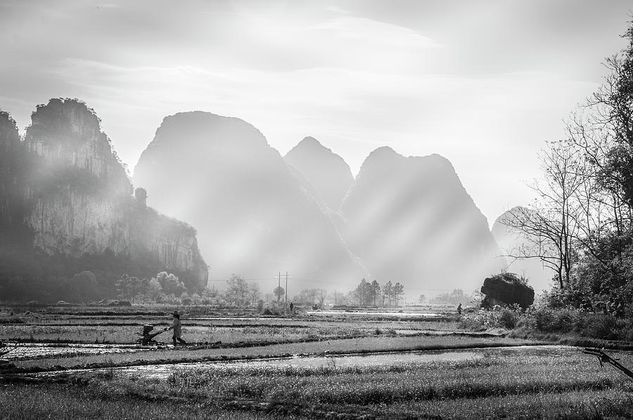 The mountains and countryside scenery in spring #40 Photograph by Carl Ning