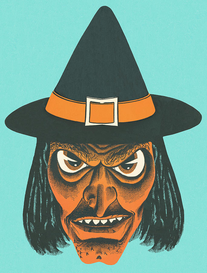 Halloween Drawing - Witch #40 by CSA Images