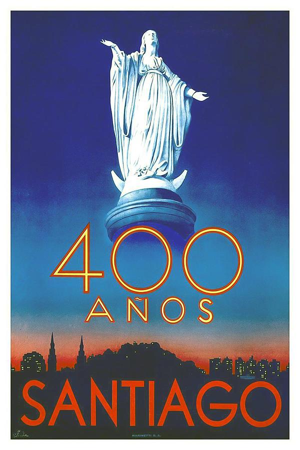 Vintage Digital Art - 400 Anos Santiago by Vintage Arts