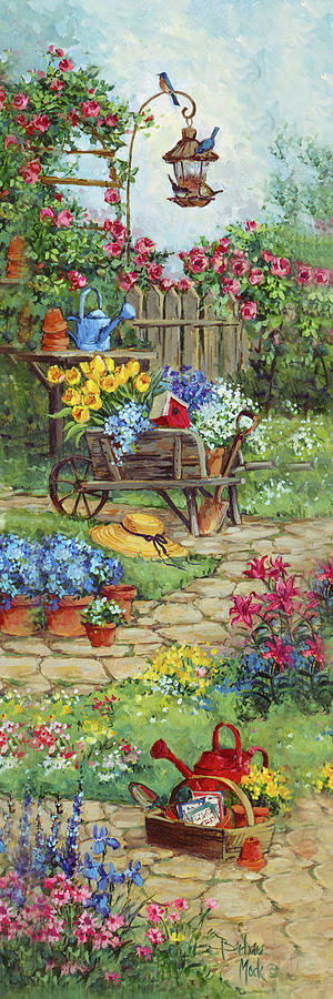 Flowers Still Life Painting - 4054 Down The Garden Path 1 by Barbara Mock