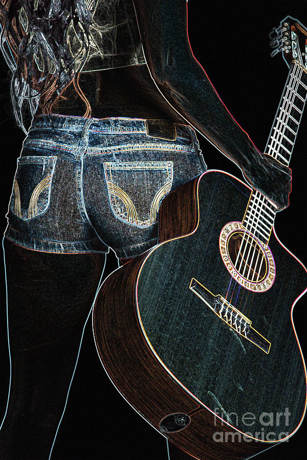 409.1855 Guitar Model Drawings #4091855 Photograph by M K Miller