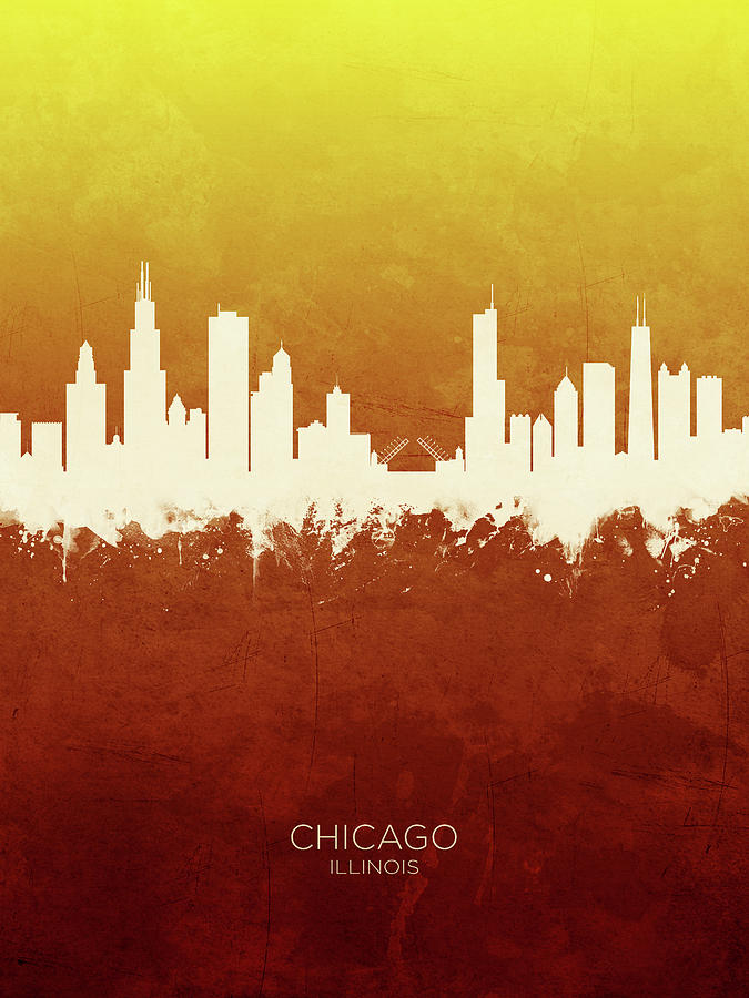 Chicago Digital Art - Chicago Illinois Skyline #41 by Michael Tompsett