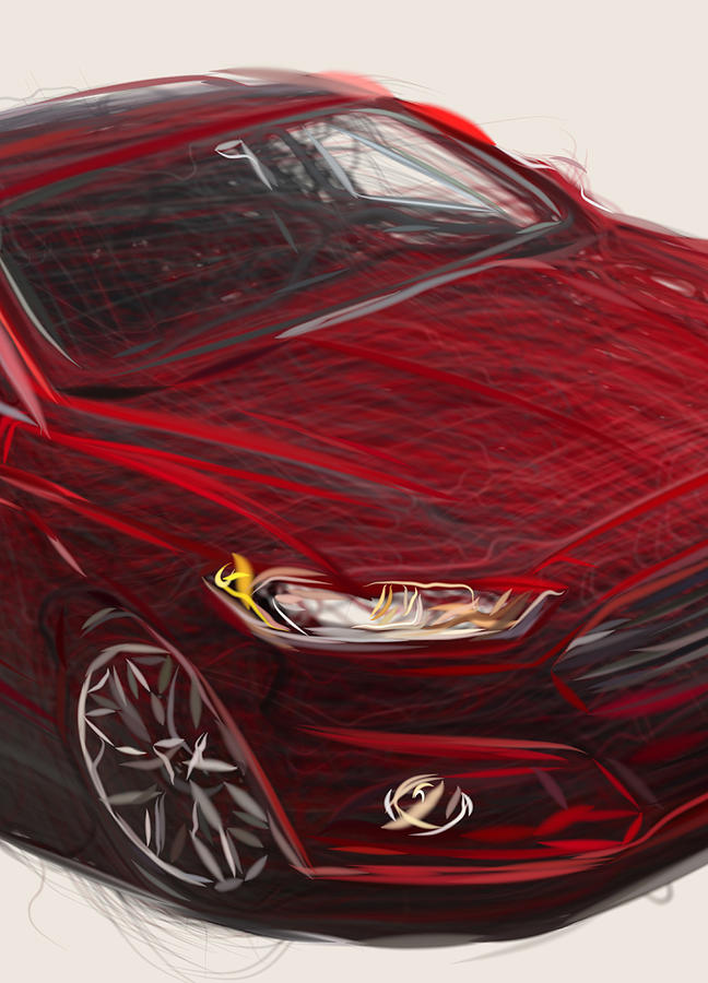 Ford Fusion Drawing Digital Art by CarsToon Concept - Fine Art America