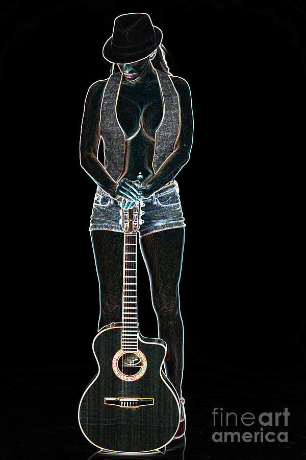 414.1855 Guitar Model Drawings #4141855 Photograph by M K Miller