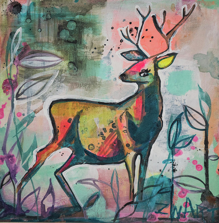 Deer Painting - 4314 Proud To Be A Dear by Zwart