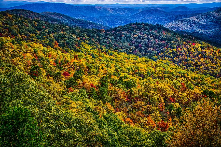 Blue Ridge And Smoky Mountains Changing Color In Fall #44 Photograph by Alex Grichenko