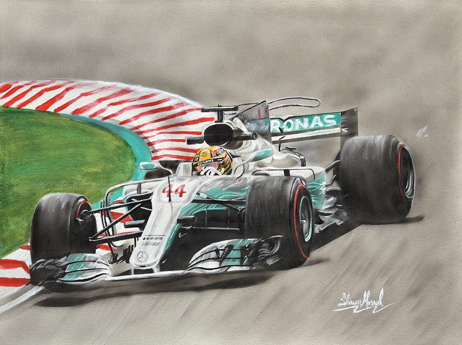 Formula1 Painting - 44 Lewis Hamilton by Shawn Morrel
