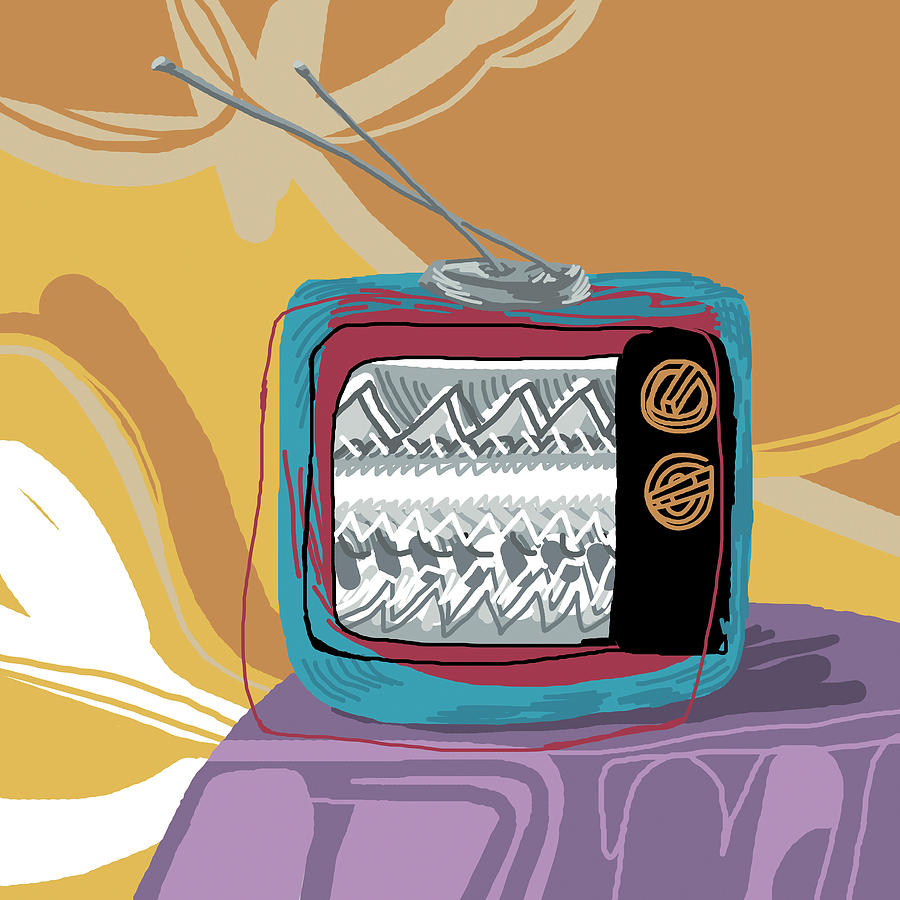 Vintage Drawing - Television #44 by CSA Images