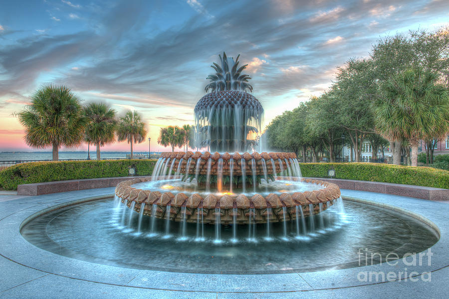 Pineapple Sunset over Charleston South Carolina Photograph by Dale Powell