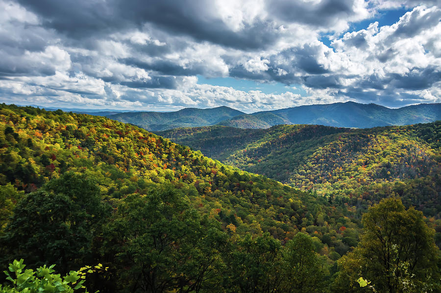 Blue Ridge And Smoky Mountains Changing Color In Fall #45 Photograph by Alex Grichenko
