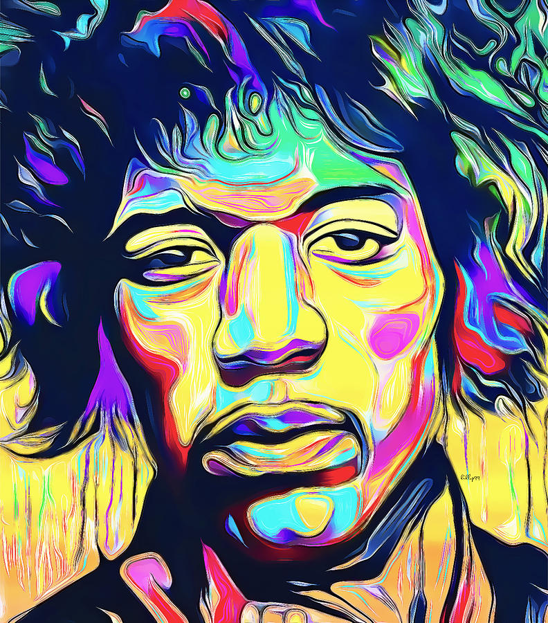 46 of 100 SPECIAL DISCOUNT - Jimi Hendrix illustration Digital Art by Nenad Vasic