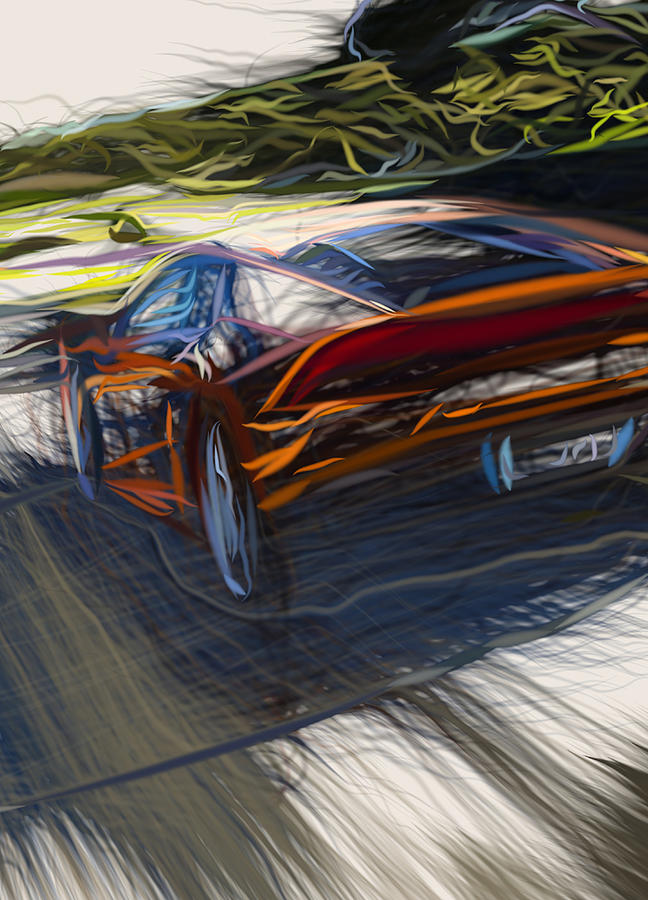 Lamborghini Huracan Drawing Digital Art by CarsToon Concept - Fine Art ...