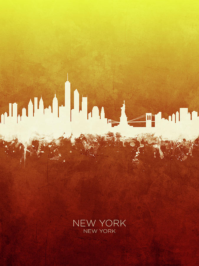 Skyline Digital Art - New York Skyline #48 by Michael Tompsett