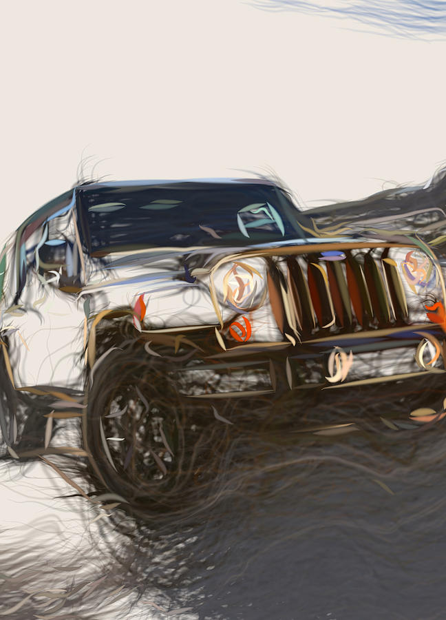 Jeep Wrangler Drawing Digital Art by CarsToon Concept - Fine Art America