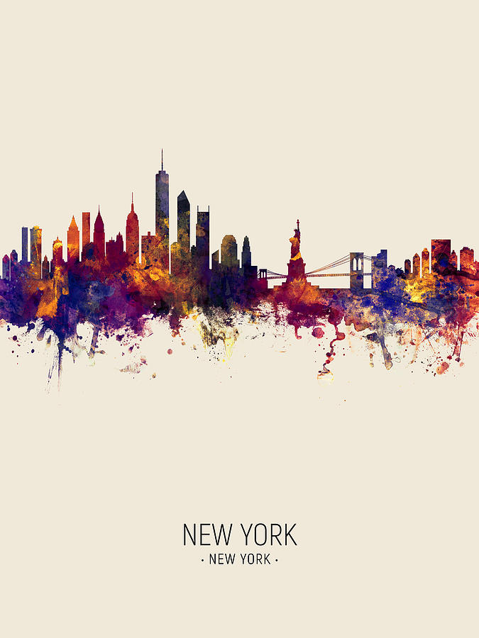 New York Skyline #49 Digital Art by Michael Tompsett