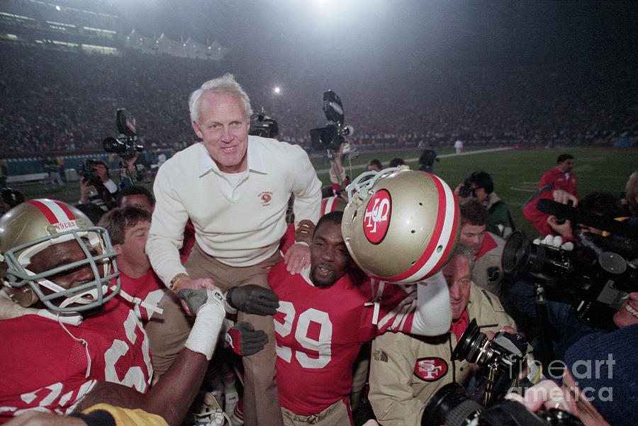 49ers Carrying Coach After Super Bowl Photograph by Bettmann