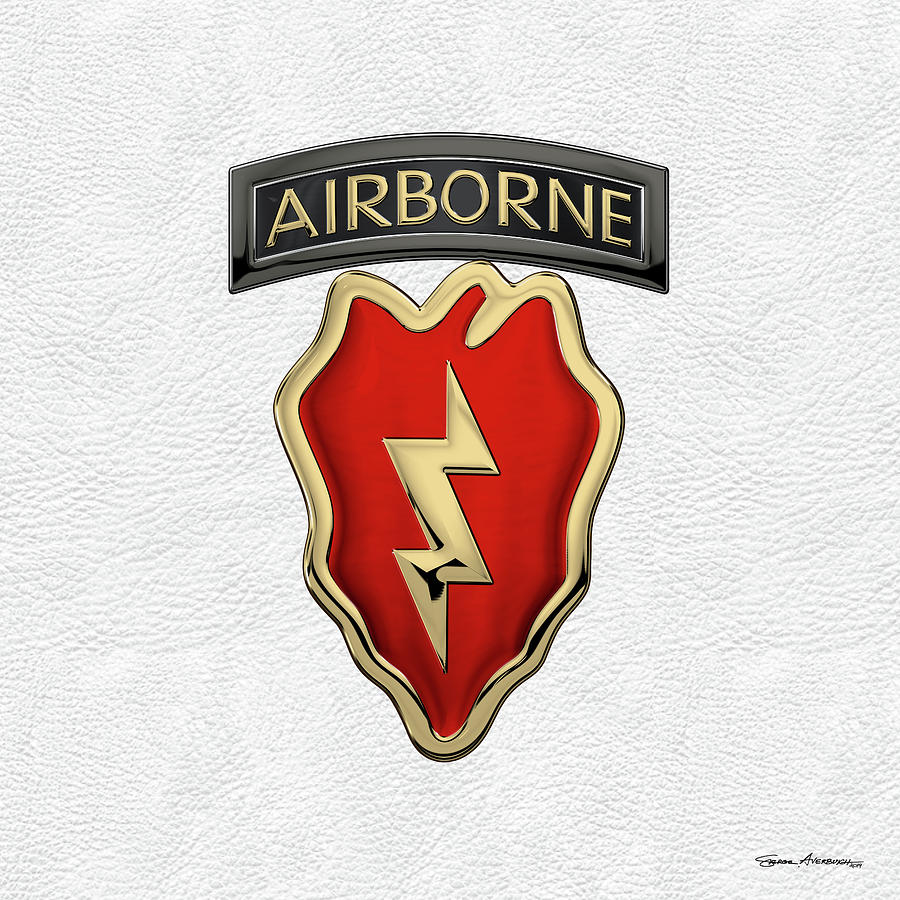 4th Brigade Combat Team 25th Infantry Division Airborne - 4th  I B C T  Insignia over White Leather Digital Art by Serge Averbukh