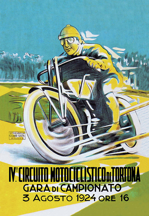 4th Motorcycle Circuit of Tortona Painting by A.g.