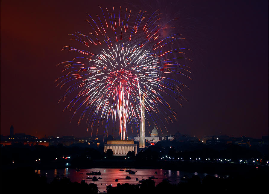 4th of July Fireworks Painting by Carol Highsmith - Fine Art America