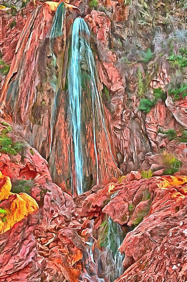 A breathtaking waterfall in the mountains near Agadir in Morocco #5 Digital Art by Gina Koch