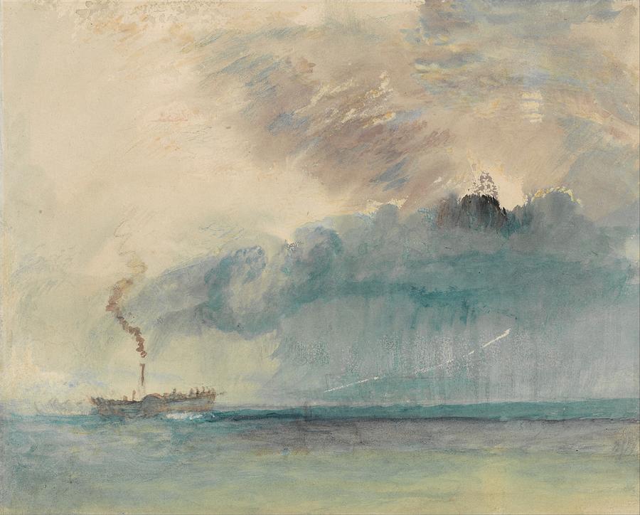 Joseph Mallord William Turner Painting - A Paddle-steamer in a Storm #7 by Joseph Mallord William Turner