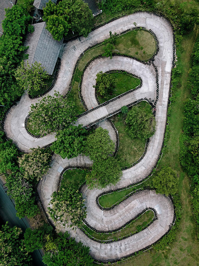 Sports Photograph - Aerial View Of Small Racing Track #5 by Cavan Images / Konstantin Trubavin