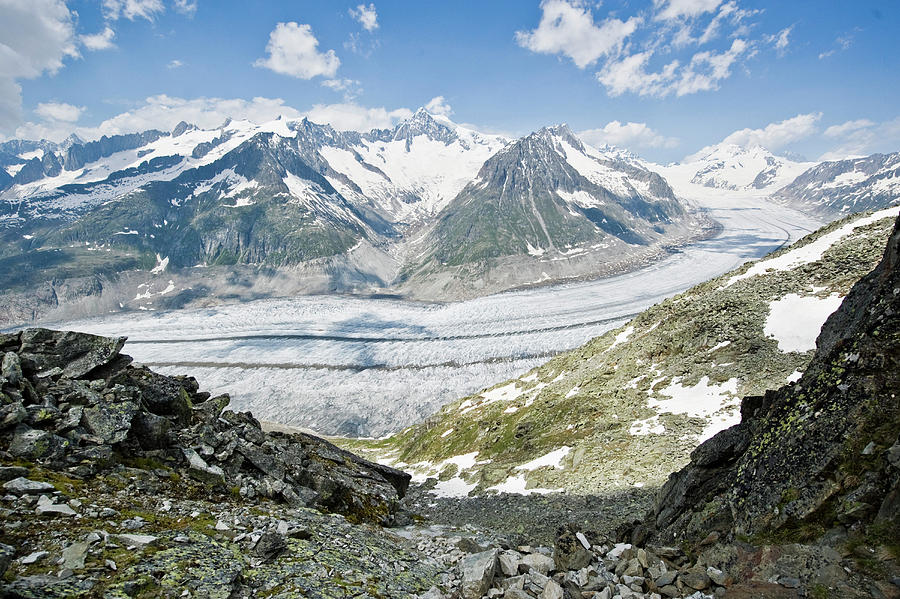 Aletsch Glacier, Bernese Alps, Canton Of Valais, Switzerland #5 Photograph by Peter Von Felbert
