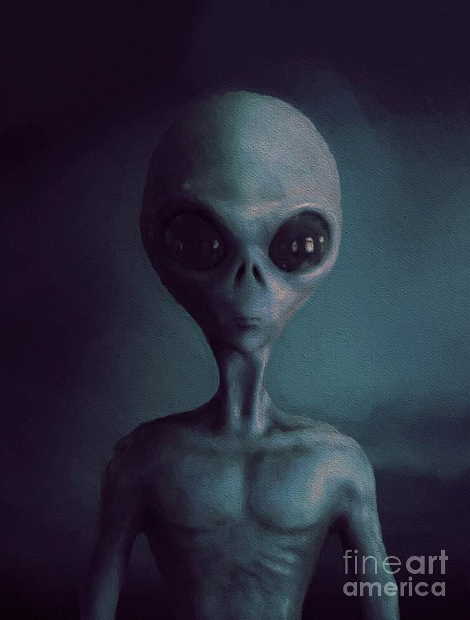 Alien #5 Painting by Esoterica Art Agency