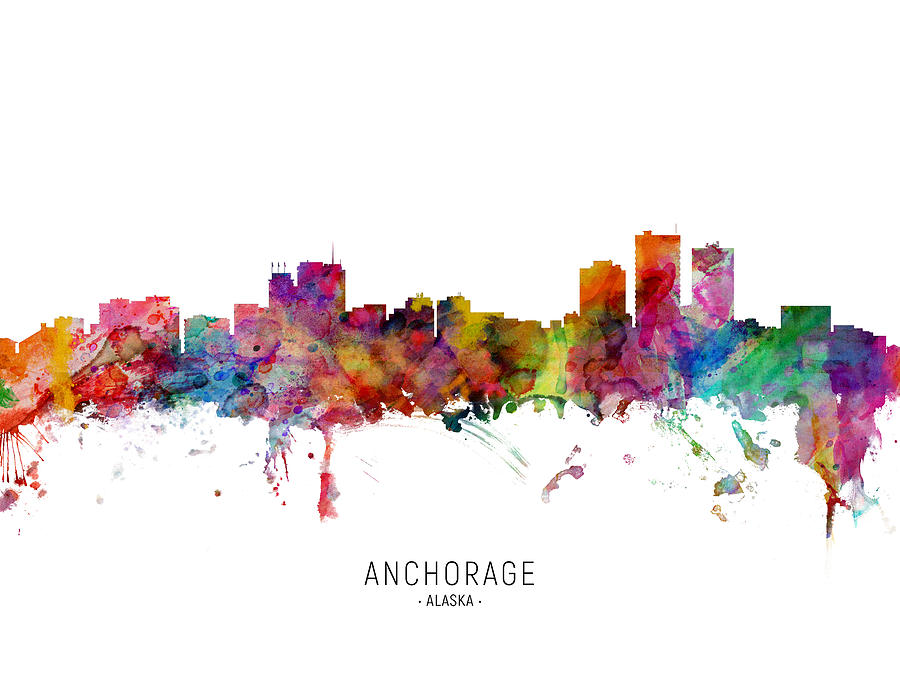 Anchorage Alaska Skyline #5 Digital Art by Michael Tompsett