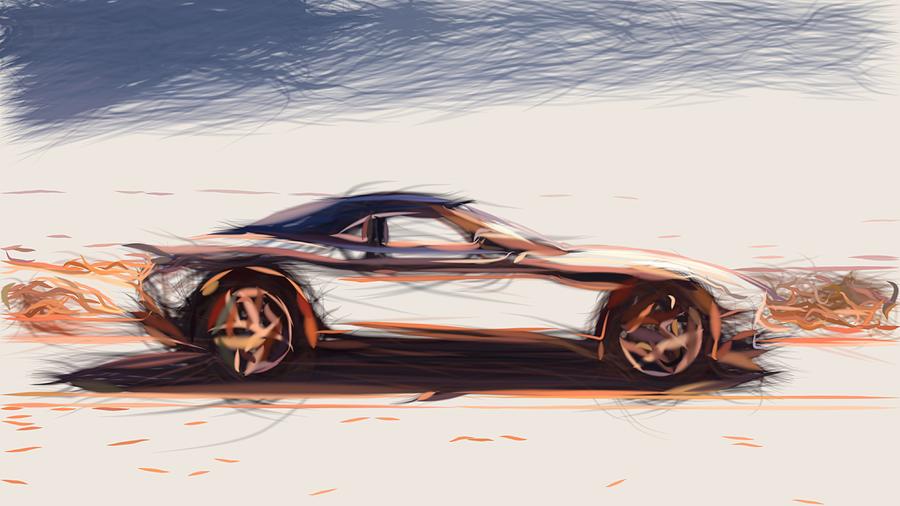 Aston Martin DB11 Volante Drawing #6 Digital Art by CarsToon Concept
