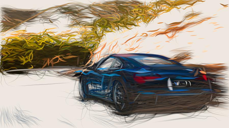 Audi R8 Drawing #6 Digital Art by CarsToon Concept